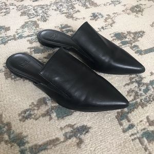 Marc Fisher leather mules. Size 6. Black